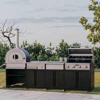 2026 Hot-Selling Multifonctionnel Grill Cuisine Extérieure Camping Bbq Cuisine Extérieure En Acier Inoxydable Avec Roues & Évier & Brûleur
