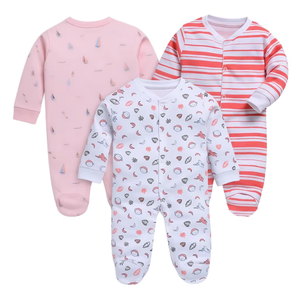 Lote de 3 Monos de Manga Larga para Bebés, Niños y Niñas, 100% Algodón, 3-6 Meses, Diseño de Veleros - Product Image 4