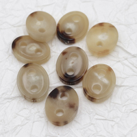 Botones de cuerno de buey auténtico de 2 agujeros ovalados Beige de alta calidad, botones de Nariz de cerdo de cuerno de búfalo, botones decorativos de cuerda