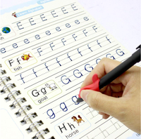 École réutilisable 4 cahiers impression cahier magique calligraphie coulé spirale magique pratique cahier d'écriture pour les enfants