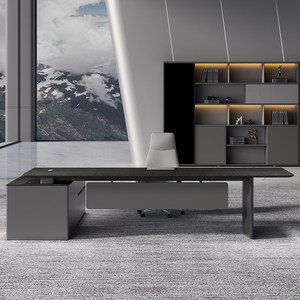 Escritorio Ejecutivo para CEO - Diseño Clásico Moderno <span class=keywords><strong>de</strong></span> Lujo, Material MDF, Muebles <span class=keywords><strong>de</strong></span> Oficina Comerciales para un Trabajo que Ahorra Espacio - Product Image 2