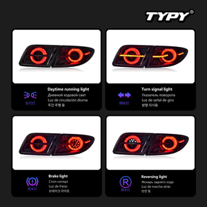 TYPY for 2003-2015 Mazda 6 taillight assemblies; upgrades to LED taillights, <b>daytime</b> <b>running</b> <b>lights</b>, and sequential turn signals - Product Image 4