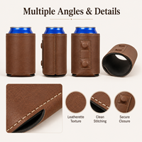 Manchons isothermes magnétiques en similicuir laserable 12oz à contraste élevé, vierges, pour canettes de bière, personnalisables avec logo, vente en gros, cadeaux pour les invités de mariage