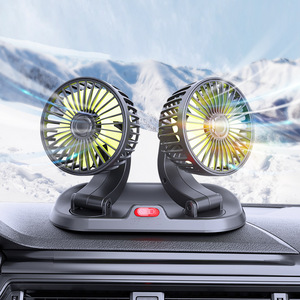 Dual <b>Heads</b> Car <b>Fan</b> 360 Rotatable Adjustable Wind Speed Parking Sign Vehicle Dashboard Air Cooling Circulation <b>Fan</b> - Product Image 1