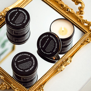 AIKUN Exquisite Black Iron Jar Candle Aroma Candle Wedding <b>Gift</b> Scented Candle With One <b>Box</b> Has Three Jars - Product Image 1