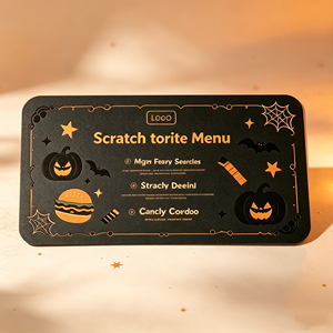 Tarjetas de Desafío de Halloween Personalizadas para Escape Room Casa Embrujada con Tu Logotipo Temático, Impresión Digital Mate Laminada e Impermeable - Product Image 1