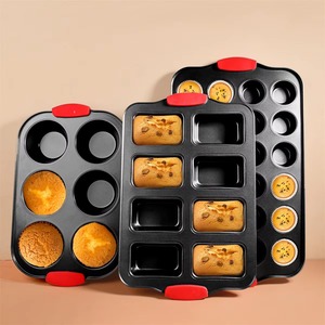 Juego <span class=keywords><strong>de</strong></span> Moldes para Hornear <span class=keywords><strong>de</strong></span> Acero al Carbono <span class=keywords><strong>de</strong></span> Grado Alimenticio, con Agarres <span class=keywords><strong>de</strong></span> Silicona Resistentes al Calor, Antiadherentes, para Hornear en Casa - Product Image 4