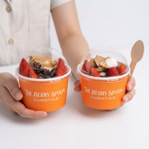 Custom Printed <b>Disposable</b> Food Grade Colorful Dessert Gelato Yogurt Bowl Packaging Paper Ice Cream <b>Cup</b> with Lid - Product Image 1