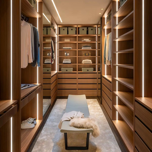 Armario de guardarropa CBMmart, armario de lujo de madera, vestidor pequeño para dormitorio, moderno para el hogar - Product Image 1