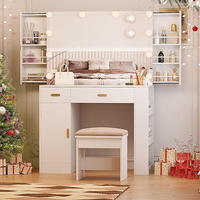 Table de toilette pour le maquillage, modulaire, moderne, blanche, avec miroir, coiffeuse pour la chambre à coucher, fabricant en Chine
