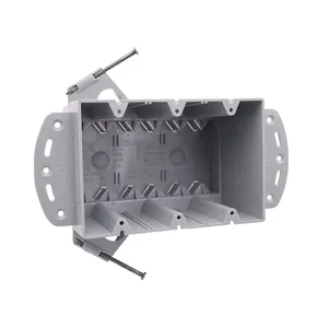 Shanghai Linsky 3 Gang Nail-on New Work Plastic Box Deep Switch/Outlet Box Captive Nail And Bracket