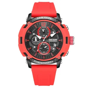 Reloj de Cuarzo para Hombre MEGIR 2208G con Correa de Silicona, Nuevo y en Oferta, Diseño Luminoso, Resistente al Agua, con Fecha, para Estudiantes - Product Image 6