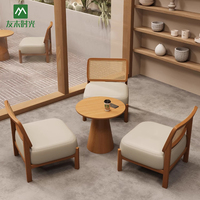 Meubles de restaurant commerciaux en bois massif, design nordique, écologiques, durables, ensemble chaise et table, café, salon de thé, salon