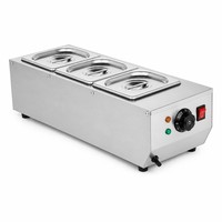 Machine à fondre le chocolat électrique professionnelle à 3 bacs, 220V 0.6kW, chauffe-chocolat de comptoir pour boulangerie, café, pâtisserie