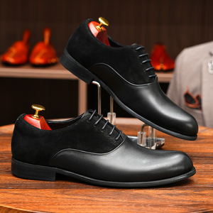 Nouvelles chaussures décontractées de luxe en cuir véritable 2026, élégantes et formelles, à bout pointu et gravées au laser pour hommes - Product Image 5