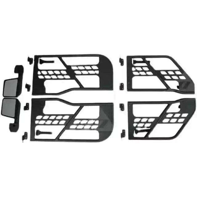 Vehicle steel custom logo half door Square lattice holes style with side mirror for Jeep wrangler JK 2/4 doors 4x4 Accessories