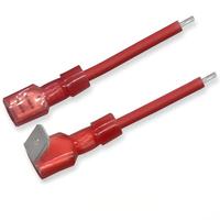 Kabel Harness Arus Tinggi dengan Terminal Spade Bentuk L Dua Ujung & Boot Isolasi Merah untuk Sambungan Daya Peralatan & Baterai