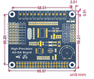 Raspberry <span class=keywords><strong>Pi</strong></span> 3 3B+/4B Hochpräzises AD/DA Digital-Analog-Modul Erweiterungsplatine DAC8532 - Product Image 6