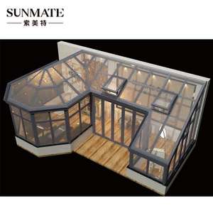Moderno diseño personalizado de aluminio de cuatro estaciones Gazebo Sunroom Jardín de invierno con Solarium Custom Glass Houses - Product Image 1