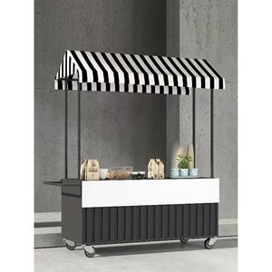 Petit chariot de vente ambulant à trois roues pour l'extérieur, idéal pour le café, les hot-dogs, la crème glacée, la restauration rapide, la charcuterie et les stands de limonade - Product Image 1