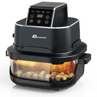 Anbolife 4'ü 1 Arada Taşınabilir Cam Hava Fritözü 4L+1.5L Kaplamasız PFAS İçermeyen Hava Fritözü Maksimum Çıtır Pişirme Yeniden Çıtırlaştırma Fonksiyonu OEM ODM