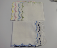 Serviettes et sets de table en coquille Saint-Jacques faits main populaires 2026, ourlets de différentes couleurs pour mariage privé, avion, restaurant, café