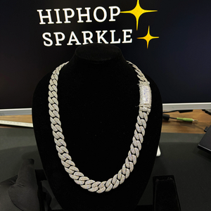 Cadena Cubana de Lujo de 15 mm con Incrustaciones de Moissanita VVS, Cierre Personalizado, Joyería Hip Hop, Chapado en Oro, Collar Cubano Premium para Hombre y Mujer - Product Image 1