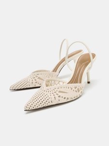 <span class=keywords><strong>Sandali</strong></span> da Donna ZA Stile Francese <span class=keywords><strong>con</strong></span> Punta a Spillo, <span class=keywords><strong>Tacco</strong></span> Alto, Intrecciatura Traforata, Fodera in Pelle, Primavera-Estate - Product Image 6