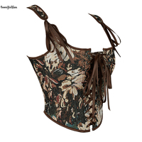 Corsets Steampunk des années 20 pour femmes, marron, à lacets, avec baleines, style Renaissance, grande taille, gaine amincissante