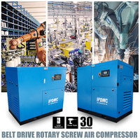 Compresseur d'air à vis rotatif 50HP 37KW 198CFM @ 125PSI 460V Système comprimé industriel stationnaire robuste triphasé