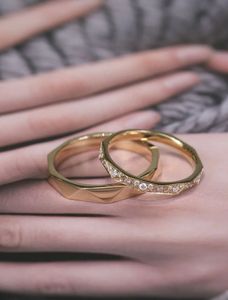 Xinfly Engagement Wedding Design Luxury Jewelry 18K Solid Gold Matching <b>Couple</b> Diamond <b>Rings</b> Sets for Him and Her - Product Image 4