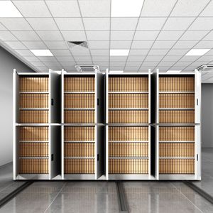 Bibliothèque mobile en acier robuste, étagères compactes pour le rangement de grands livres, système de rangement mobile pour journaux - Product Image 2