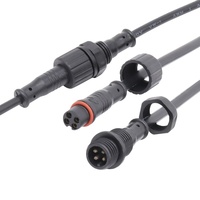 Câble d'éclairage LED 3PIN IP65 moulé étanche mâle femelle Connecteur LED M12 étanche IP65