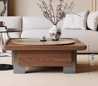 Table basse rectangulaire en bois de style Japandi pour salon et maison