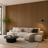 Panel Dinding Akustik Berbahan Kayu Veneer, Penyerap Suara, MDF PET, Panel Dekoratif Interior untuk Dinding dan Plafon Rumah, Kantor, Hotel