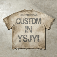 T-shirts d'été 100% coton délavés style vintage à manches courtes pour hommes, coupe ample, avec impression graphique personnalisée