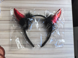 MADESHINE Bandeau en tissu rouge avec cornes de diable et plumes pour femmes et filles, idéal pour les fêtes d'Halloween, Nouveauté, Prix usine - Product Image 6