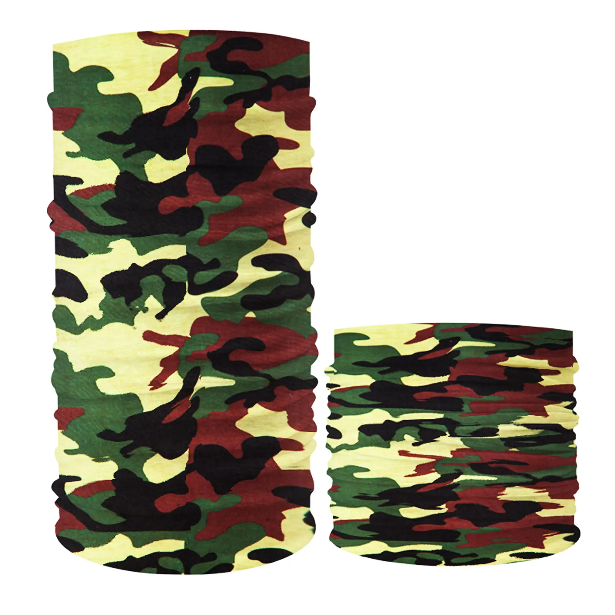 การออกแบบที่กําหนดเองการพิมพ์โลโก้ Camo โพลีเอสเตอร์คอ Gaiter มัลติฟังก์ชั่เครื่องอุ่นหน้าผ้าพันคอไม่มีรอยต่อหลอดรถจักรยานยนต์ผ้าพันคอ