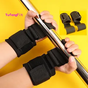 Pull UP Weight Lifting Power Hook Gym Wrist Neoprene Straps Hook Gym Gloves lifting straps sports gym fitness accessory