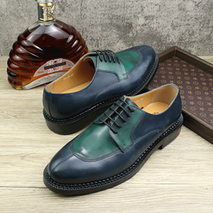 Chaussures habillées Oxford en cuir véritable pour <span class=keywords><strong>homme</strong></span>, à lacets, à bout aile, pour affaires, mariage, vintage, derby, antidérapantes, <span class=keywords><strong>bleu</strong></span>, noir, marron - Product Image 3