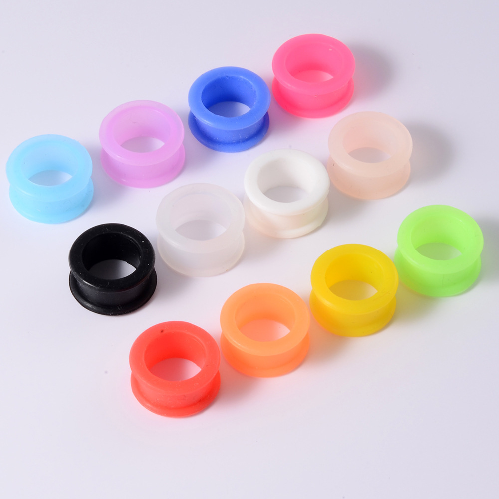 2PC 6-25mm Silicone Ear Plug Double Flared Flesh Tunnel Gauge Expander Piercing 2PC 6-25mm Silicone Ear Plug Double Flared Flesh Tunnel Gauge Expander Piercing