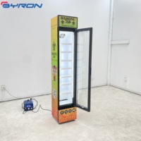 Prix de gros Porte en verre unique Vitrine de boissons froides Réfrigérateur commercial mince Refroidisseur vertical