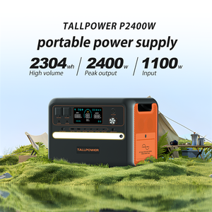 สถานีพลังงานแสงอาทิตย์แบบพกพา TALLPOWER 2400W 220V แบตเตอรี่ลิเธียมไอออน พร้อมช่องเสียบในรถยนต์และไฟฉาย - Product Image 2