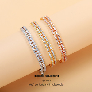Elegant Zirconium Bracelet <b>Copper</b> Alloy Channel Setting Party Fashion <b>Bangle</b> - Product Image 2