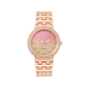 Orologi da <span class=keywords><strong>Donna</strong></span> <span class=keywords><strong>Rosa</strong></span> di Lusso con Quadrante Rotondo, Elegante <span class=keywords><strong>Orologio</strong></span> al Quarzo per Signore, Look Ghiacciato, Gioiello da Festa, Mini <span class=keywords><strong>Orologio</strong></span> da Polso Carino - Product Image 3