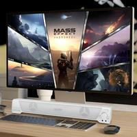 Barra de Sonido Extendida para Monitor de Escritorio Grande, TV, Conexión por Cable USB, Sonido Envolvente Estéreo, Altavoz para Oficina, Escritorio y Juegos