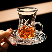 Tasse à café créative en verre de style européen, design moderne, avec soucoupe pour boissons chaudes