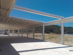 Toldos bioclimáticos impermeables de aluminio y PVC, pérgola deslizante <span class=keywords><strong>para</strong></span> porche, sistemas de techo retráctiles, gran oferta - Product Image 2