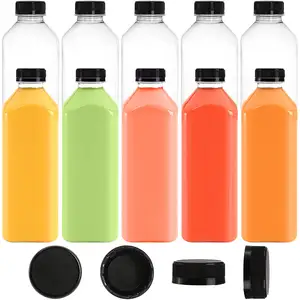 Wholesale En Friendly Clear Empty Pet Water Soda Liquid Juice Plastic Seal Beverage Bottles With Cap