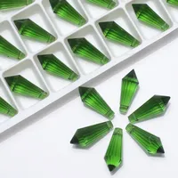 Pendentifs en verre cristal en forme de cône prismatique 8x20mm, perles lâches à facettes en forme de goutte, pour la création de bijoux, bracelets, colliers, rideaux et lampes faits main
